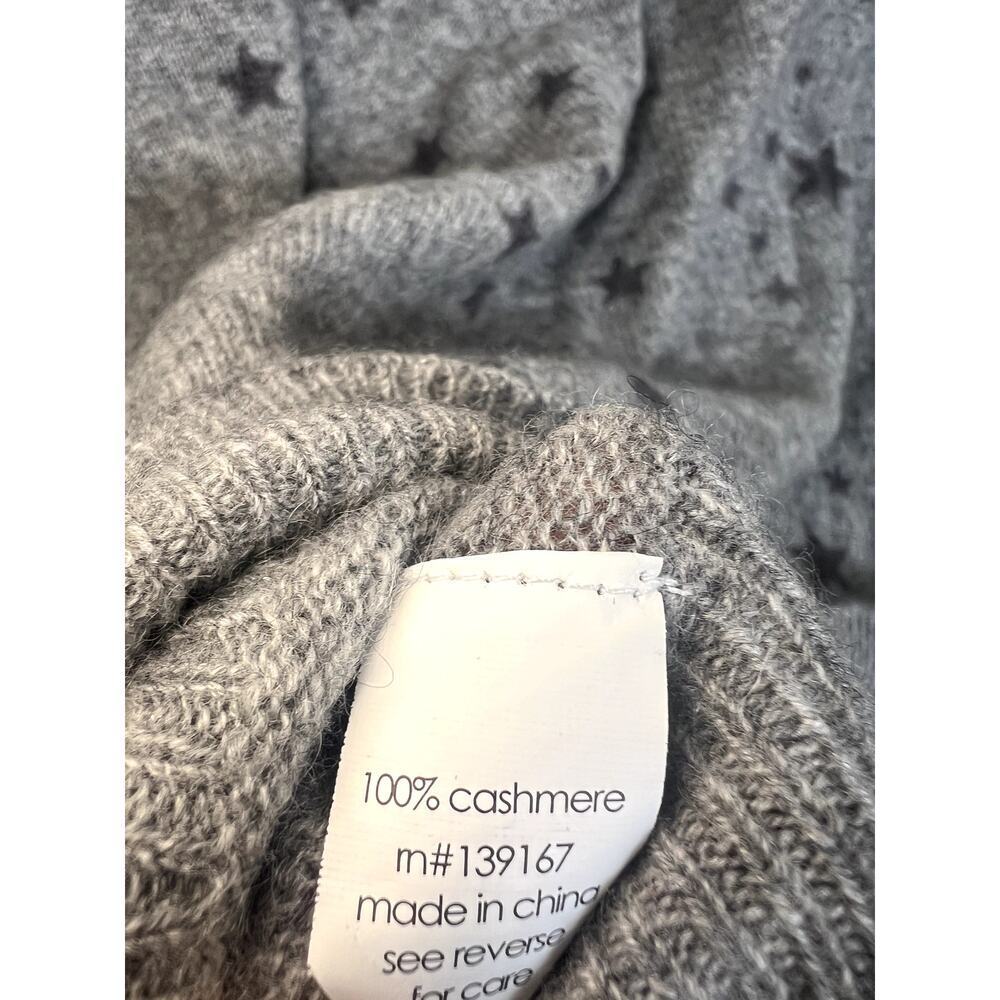 27 Miles Malibu 100% Cashmere Grey Cardigan Star Sweater Medium - Picture 6 of 6